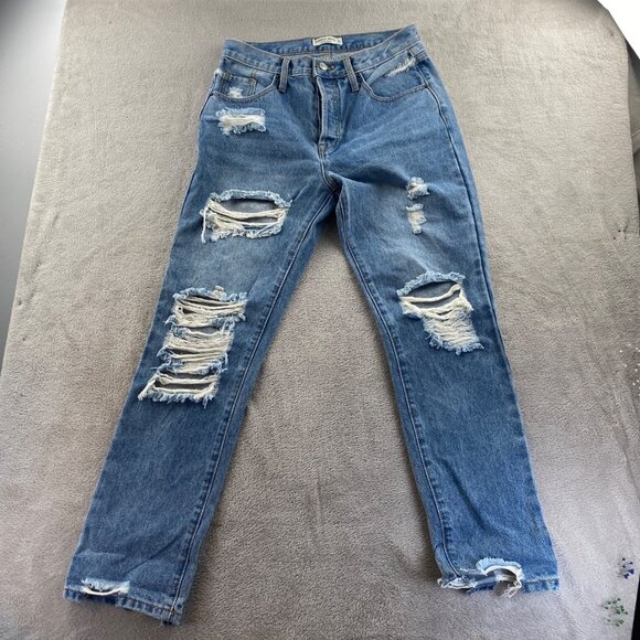 Hammer Womens Straight Jeans Size 5 Blue Light Denim Distressed Ripped - Picture 10 of 11